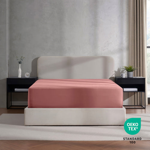 LammaLoe Extra Deep Pocket Twin XL Fitted Sheet Only, Fits 18" to 24" Mattress, Soft Microfiber Fitted Bed Sheet, Pink Clay - Image 2